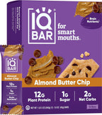IQBAR Almond Butter Chip Keto Protein Bars – 12 Pack, 1.6 oz Each