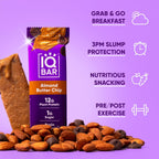 IQBAR Almond Butter Chip Keto Protein Bars – 12 Pack, 1.6 oz Each