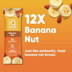 IQBAR Banana Nut Plant Protein Bars – 12 Pack, 1.6 oz Each