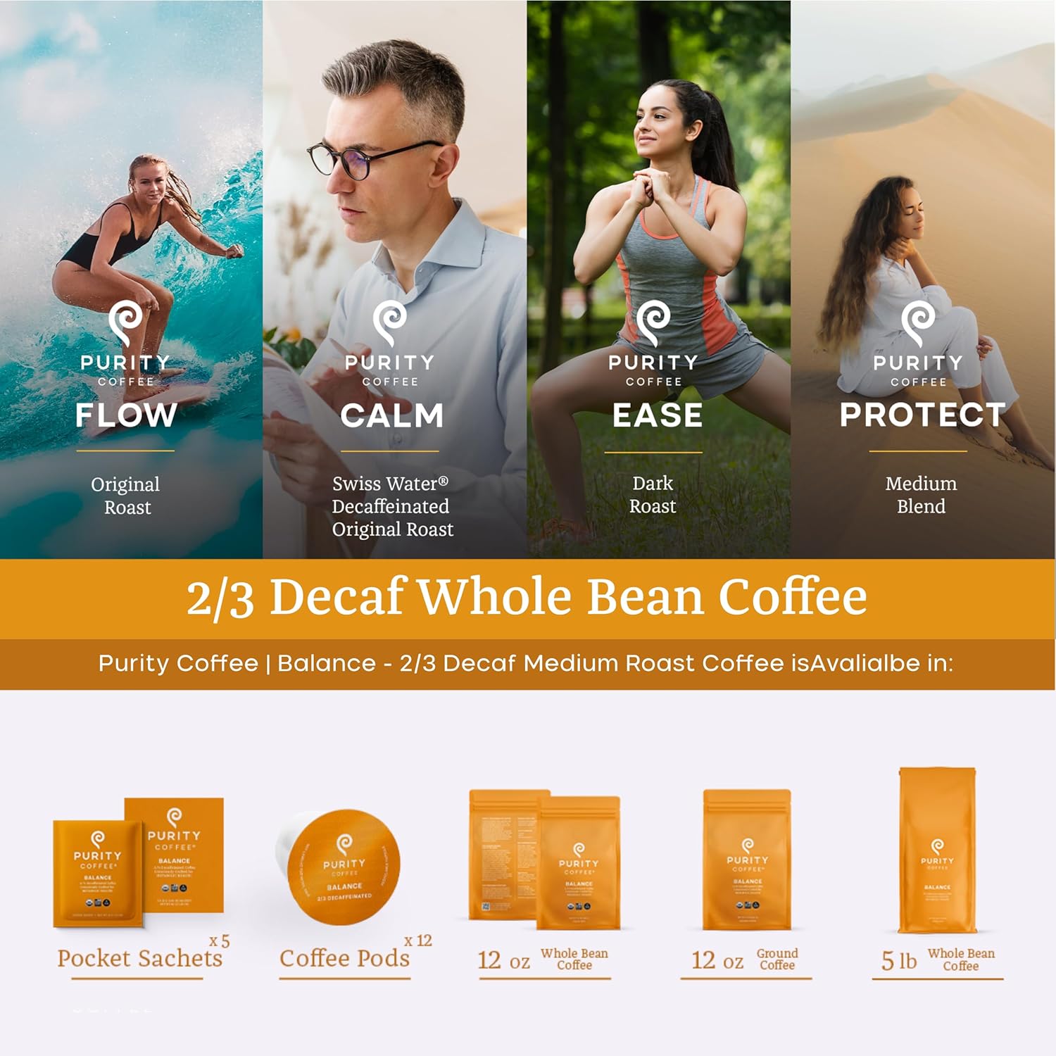 BALANCE: ²/₃ Decaf – Single-Serve Coffee Pods – 12ct