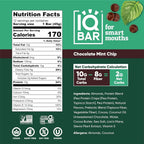 IQBAR Chocolate Mint Chip Plant Protein Bars – 12 Pack, 1.6 oz Each