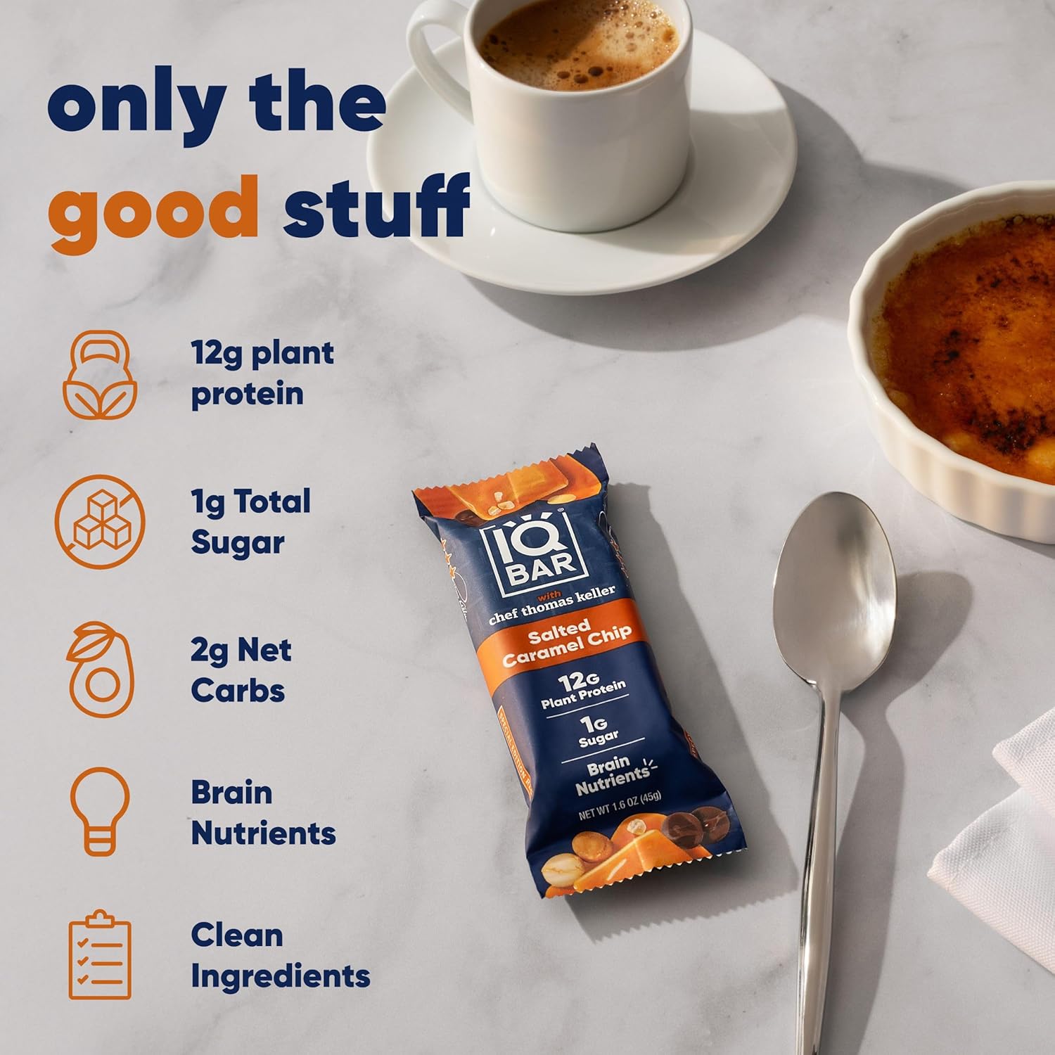 IQBAR Salted Caramel Chip Keto Protein Bars – 12 Pack, 1.6 oz Each