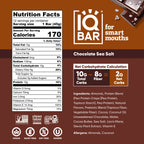 IQBAR Chocolate Sea Salt Keto Protein Bars – 12 Pack, 1.6 oz Each