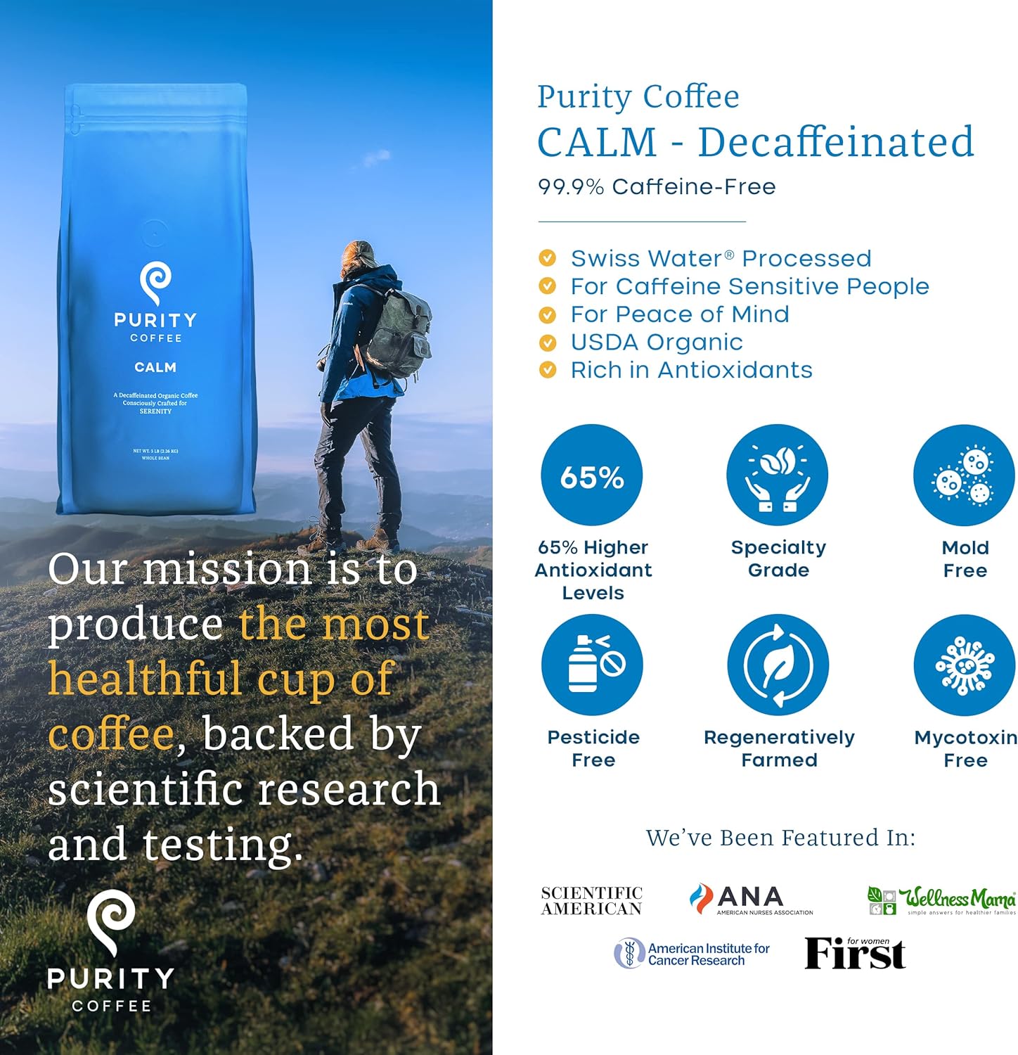 CALM: Decaf - Whole Bean Coffee  –  2268g