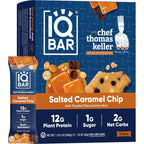IQBAR Salted Caramel Chip Keto Protein Bars – 12 Pack, 1.6 oz Each