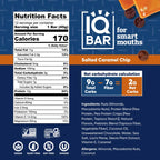 IQBAR Salted Caramel Chip Keto Protein Bars – 12 Pack, 1.6 oz Each