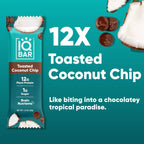 IQBAR Toasted Coconut Chip Keto Protein Bars – 12 Pack, 1.6 oz Each