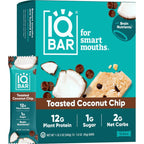 IQBAR Toasted Coconut Chip Keto Protein Bars – 12 Pack, 1.6 oz Each
